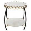 Chainlink Marble Side Table - White by Uttermost - View 1