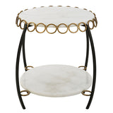 Chainlink Marble Side Table - White by Uttermost - View 1