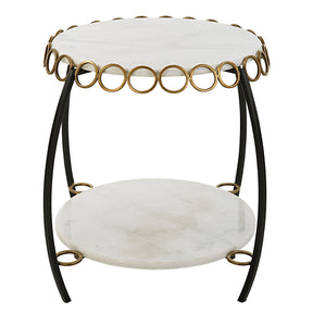 Chainlink Marble Side Table - White by Uttermost - View 1