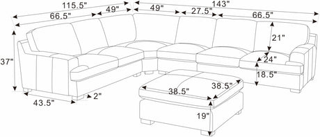 Leather Match Large Seating Modular Sectional - sold by Home Elegance USA