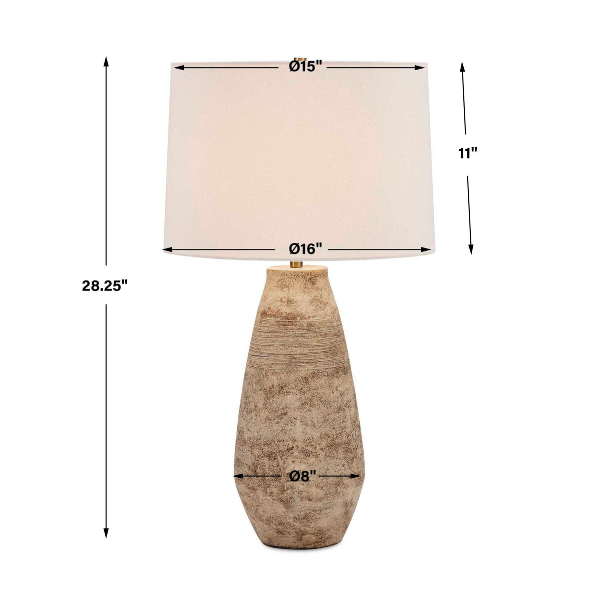 Dunford Aged Table Lamp Brown / Gray - Light Brown by Uttermost - View 7