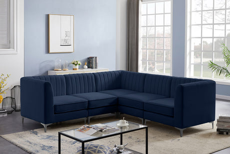 Alina - Modular Sectional 5 Piece - Navy - 604Navy - Sec5C - Home Elegance USA - 4