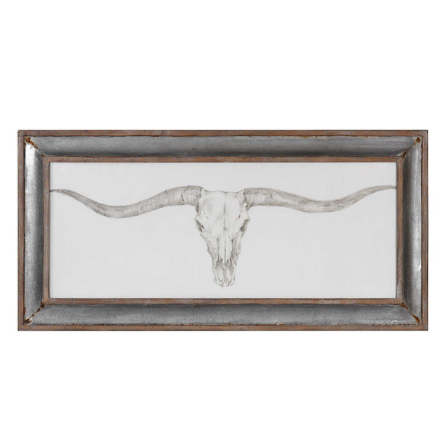 Western Skull Mount Print - Silver by Uttermost - View 1