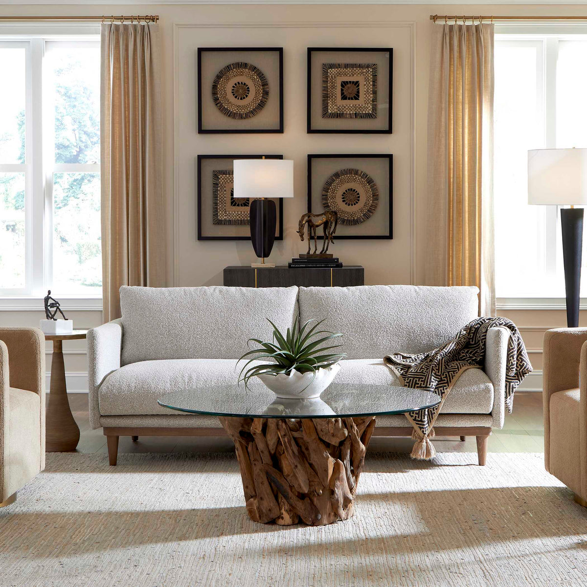 Freefall Ceruse Sofa - Light Gray by Uttermost - View 2