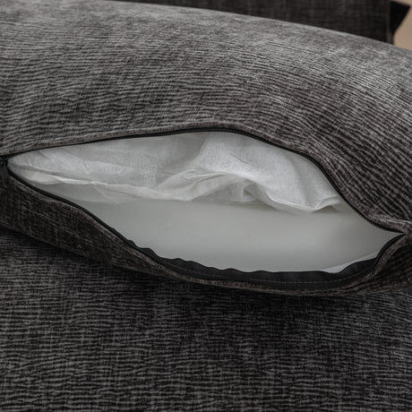 Modern Chenille Upholstered Sectional Sofa with Ottomans, USB Ports, Cup Holders, and Storage in Grey - sold by Home Elegance USA