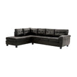Gallant G903B-SC Sectional Sofa with Reversible Chaise in Black PU - sold by Home Elegance USA
