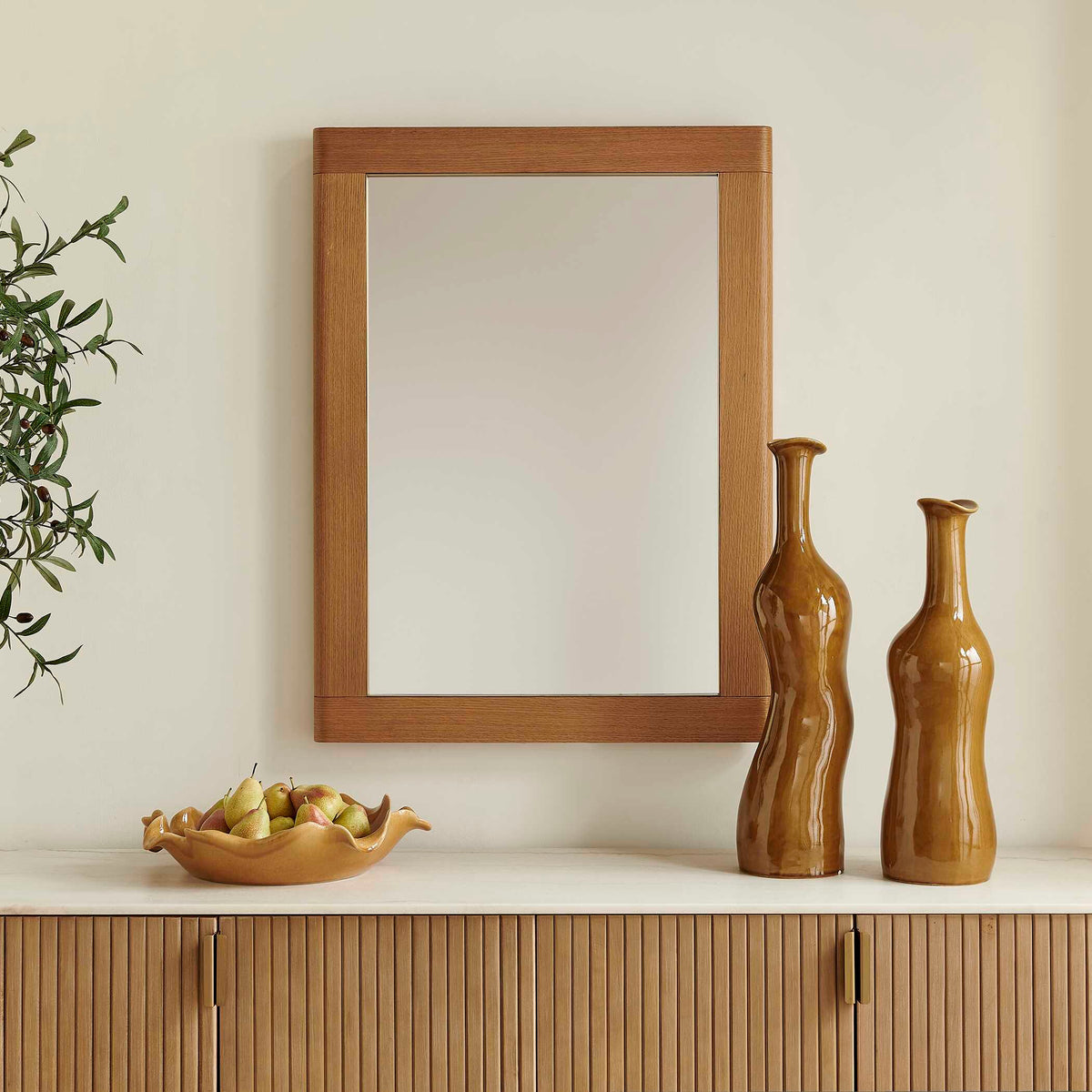 Bishop Gunstock Oak Mirror Woodtone - Light Brown by Uttermost - View 2