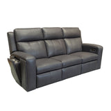 Wyatt Power Reclining Sofa With Power Headrests & Lumbar - Gunmetal | Flexsteel