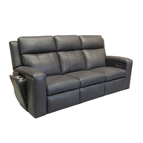 Wyatt Power Reclining Sofa With Power Headrests & Lumbar - Gunmetal | Flexsteel