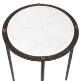 Wren Round Marble Accent Table Bronze / White - Black / White by Uttermost - View 6