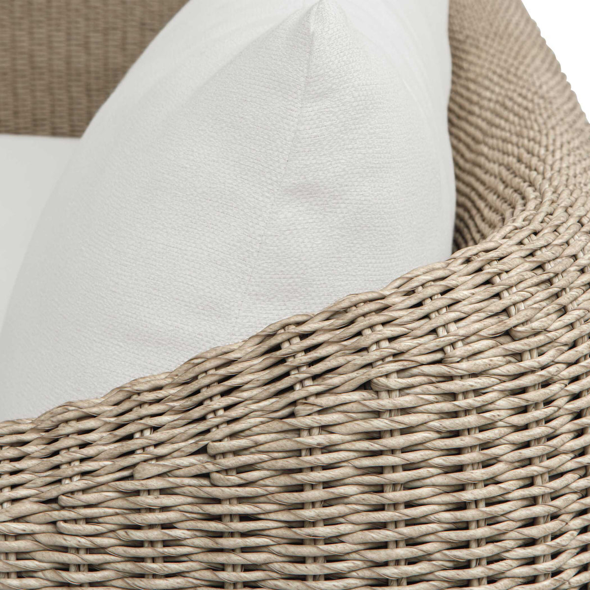 Sunset Wicker Outdoor Sofa Oatmeal / Oyster White - Light Brown / White by Uttermost - View 12