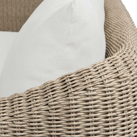 Sunset Wicker Outdoor Sofa Oatmeal / Oyster White - Light Brown / White by Uttermost - View 12