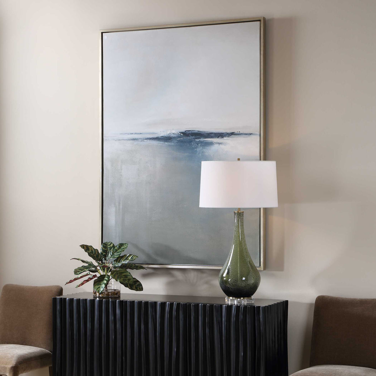 Above The Waterline Abstract Painting - Blue / Gray by Uttermost - View 3