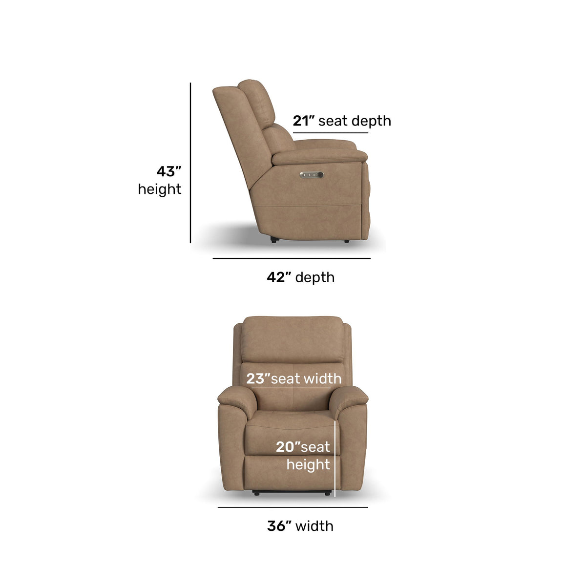 Porter Power Recliner With Power Headrest & Lumbar | Flexsteel