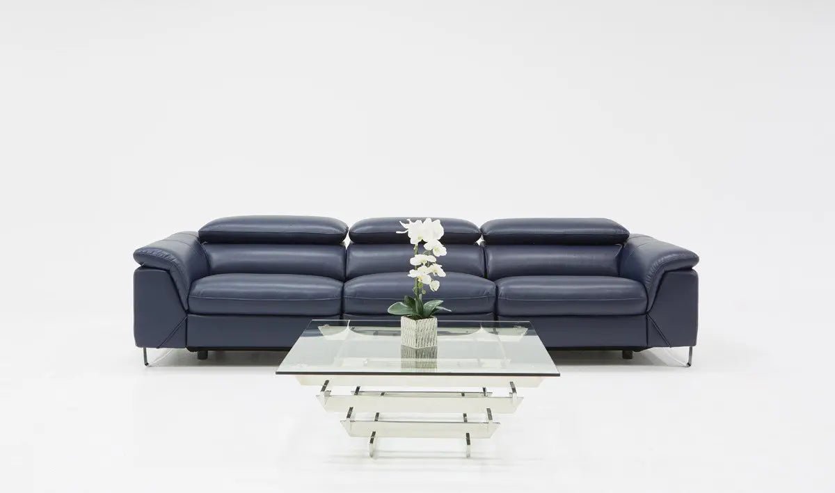 Divani Casa Maine Modern Blue Eco - Leather Sofa WElectric Recliners Vgkne9104 - Eco - Blu - VGKNE9104 - ECO - BLU - Home Elegance USA - 2