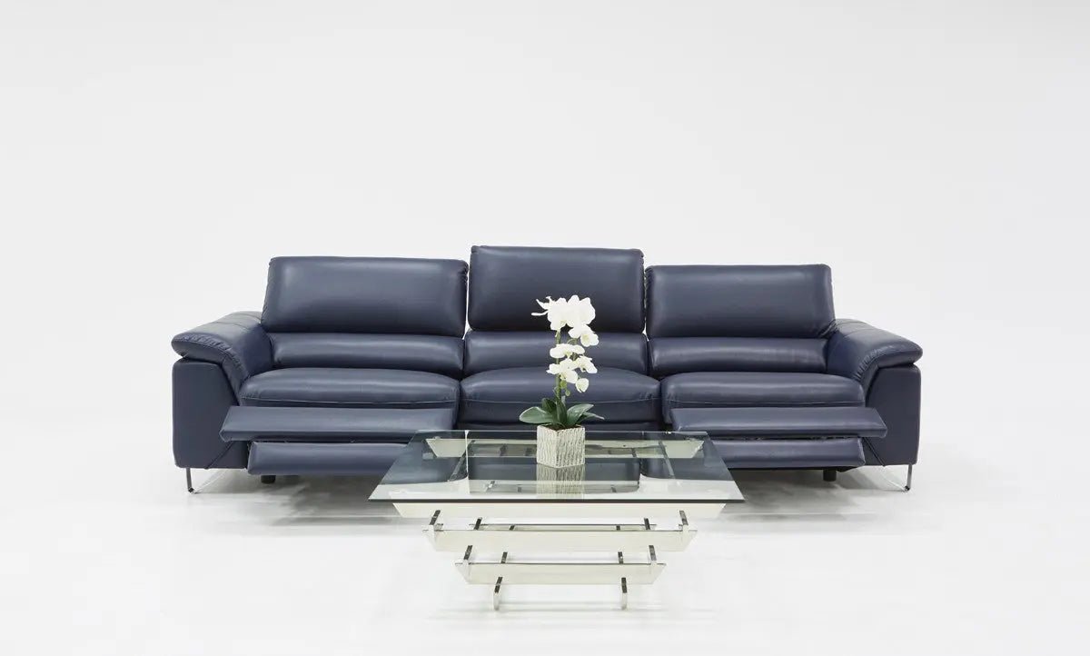 Divani Casa Maine Modern Blue Eco - Leather Sofa WElectric Recliners Vgkne9104 - Eco - Blu - VGKNE9104 - ECO - BLU - Home Elegance USA - 3