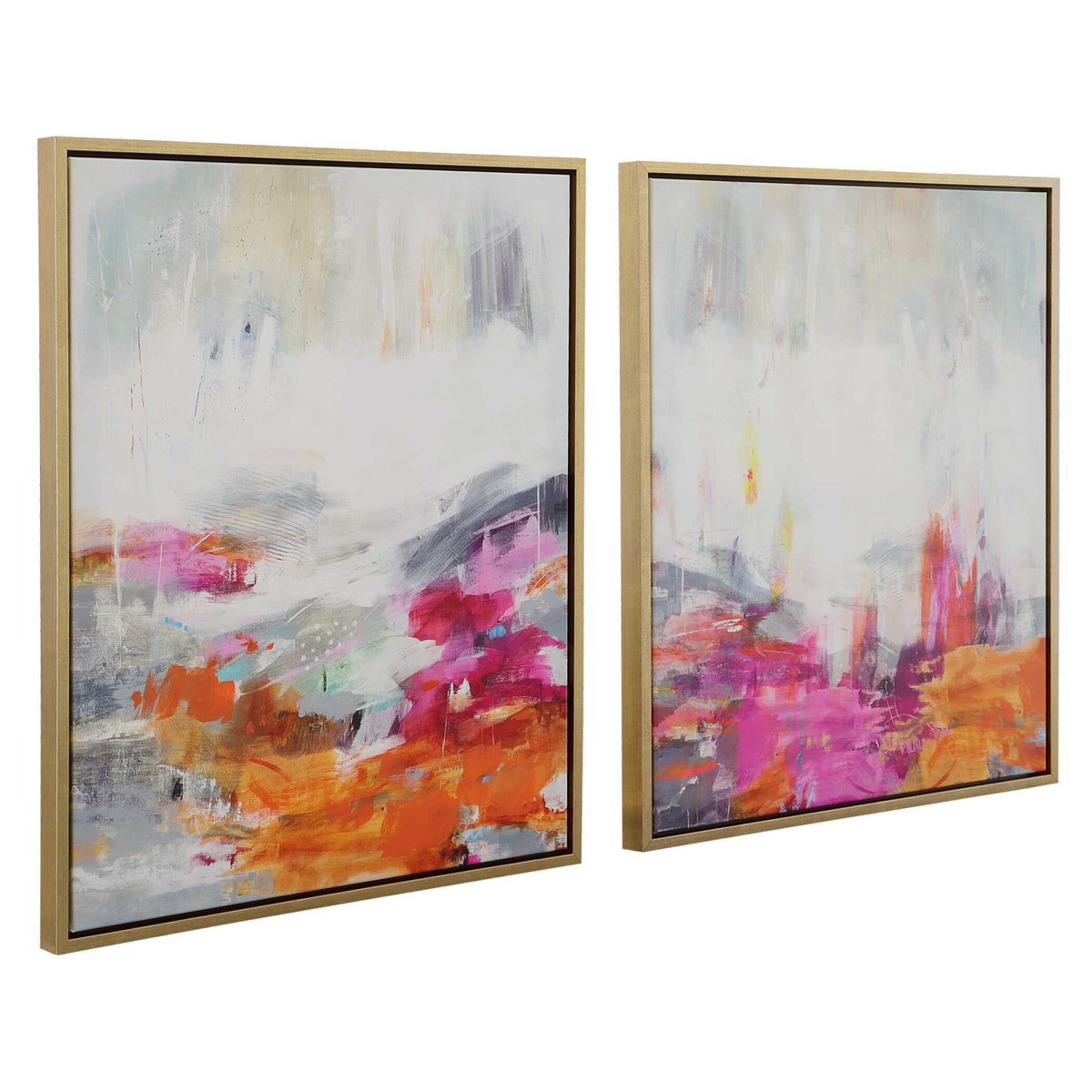 Color Theory Framed Abstract Art (Set of 2) - White / Pink by Uttermost - View 4