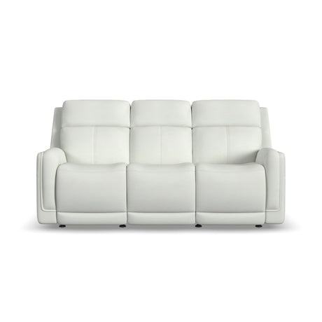 Alister Power Gliding Sofa With Power Headrests & Lumbar - Porcelain | Flexsteel