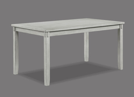 Rustic Farmhouse Transitional 5-Piece Dinette Dining Set Rectangular Table Linen Look Fabric Upholstered Chair Seat Wooden Dining Room Furniture White/Gray Drift Wood Finish - sold by Home Elegance USA