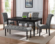 Leviton Urban Style Dark Wash Wood Dining Set: Table, 4 Chairs and Bench - sold by Home Elegance USA