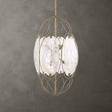 Valencia 6 Light Glass Panel Pendant - Gold / White by Uttermost - View 2