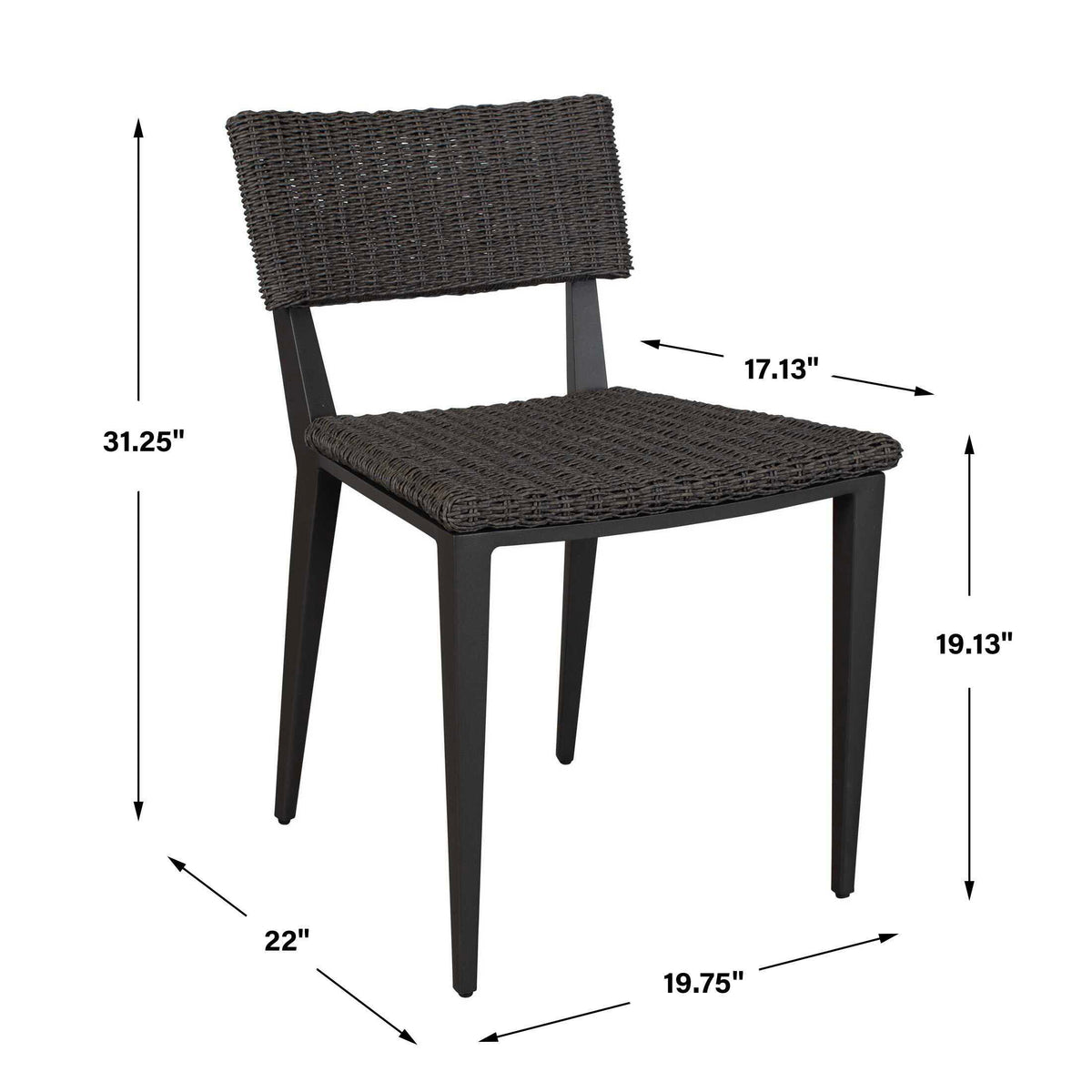 Calbas Outdoor Dining Chair - Black by Uttermost - View 9