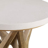 Marnie Limestone Side Table White & Light Brown - White / Light Brown by Uttermost - View 4