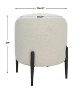 Arles Shearling Ottoman - White / Black by Uttermost - View 7