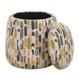 Arem Upholstered Multi-Color Ottoman Gray / Pink / White / Yellow - Gray / Beige by Uttermost - View 4