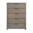 Contemporary Light Gray Finish Storage Chest of 5-Drawers Dovetail Bedroom Furniture 1pc Durable Wood