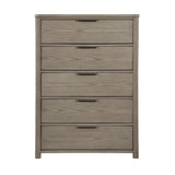 Contemporary Light Gray Finish Storage Chest of 5-Drawers Dovetail Bedroom Furniture 1pc Durable Wood