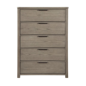 Contemporary Light Gray Finish Storage Chest of 5-Drawers Dovetail Bedroom Furniture 1pc Durable Wood
