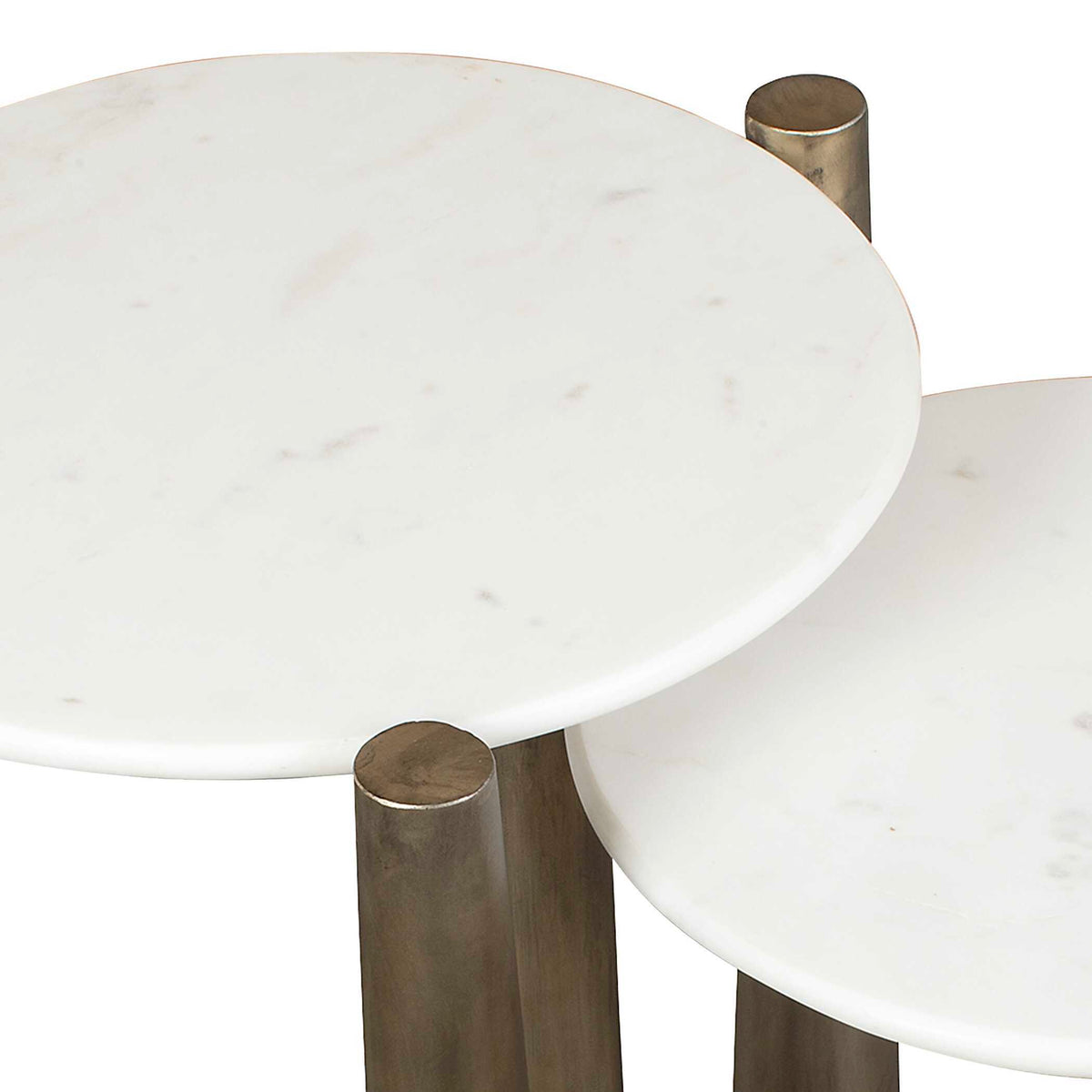 Claridge Marble Nesting Tables (Set of 2) - Bronze / White by Uttermost - View 4