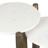 Claridge Marble Nesting Tables (Set of 2) - Bronze / White by Uttermost - View 4