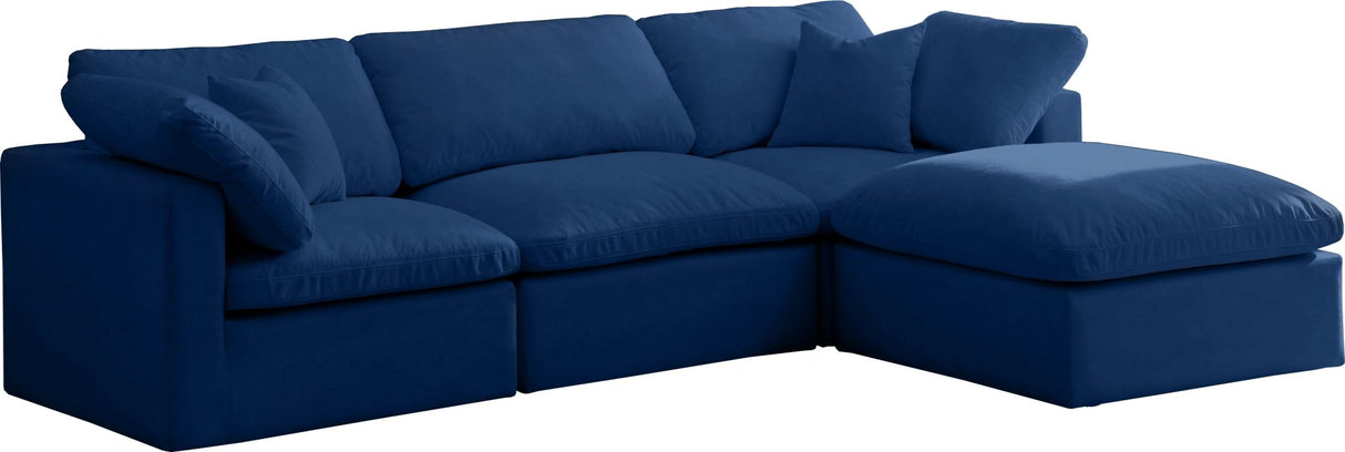 Cozy - Modular Sectional 4 Piece Cloud - Navy - 634Navy - Sec4A - Home Elegance USA - 1