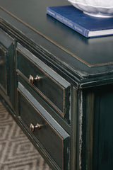 Charleston Five-Drawer Console Table - Dark Green by Hooker Furniture - View 2