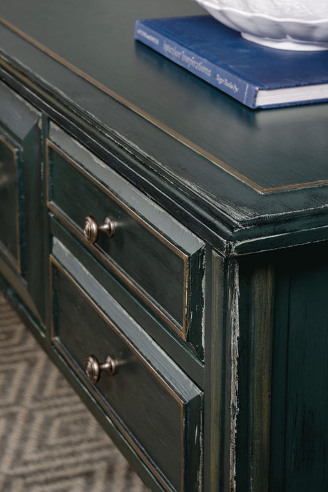 Charleston Five-Drawer Console Table - Dark Green by Hooker Furniture - View 2