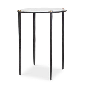 Wren Round Marble Accent Table Bronze / White - Black / White by Uttermost - View 1