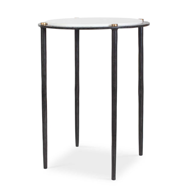 Wren Round Marble Accent Table Bronze / White - Black / White by Uttermost - View 1