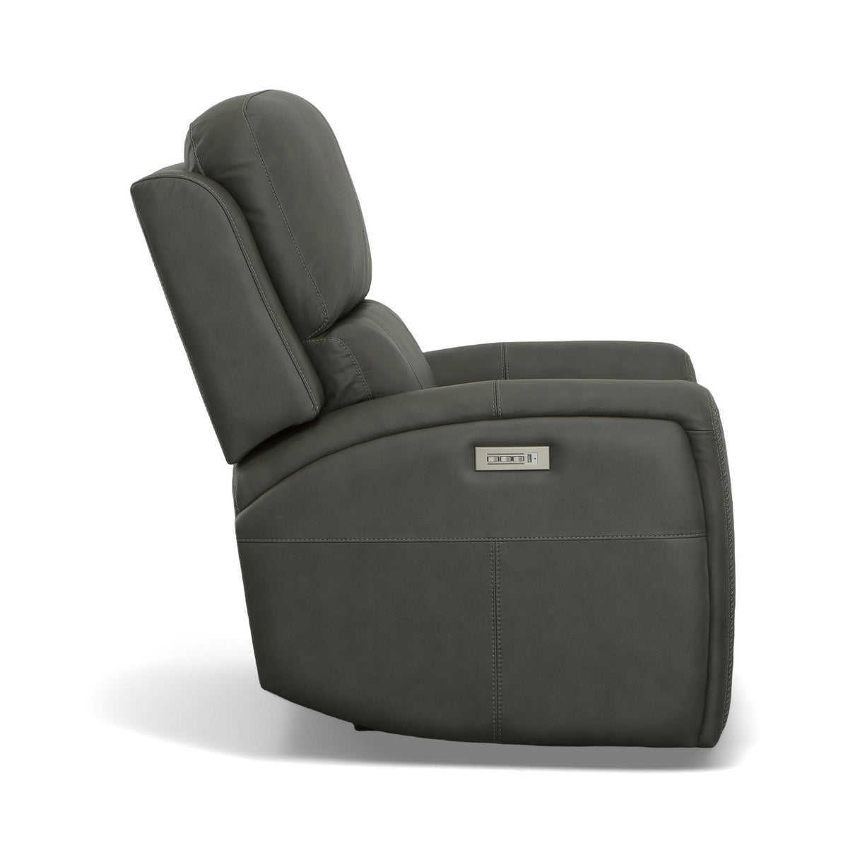Linden Power Recliner With Power Headrest & Lumbar - Charcoal | Flexsteel