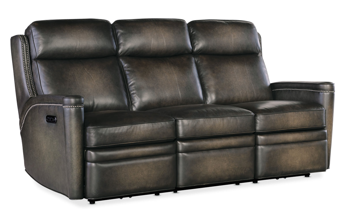 Hamilton Power Sofa With Power Headrest - Dark Brown / Dark Gray by Hooker Furniture - View 1