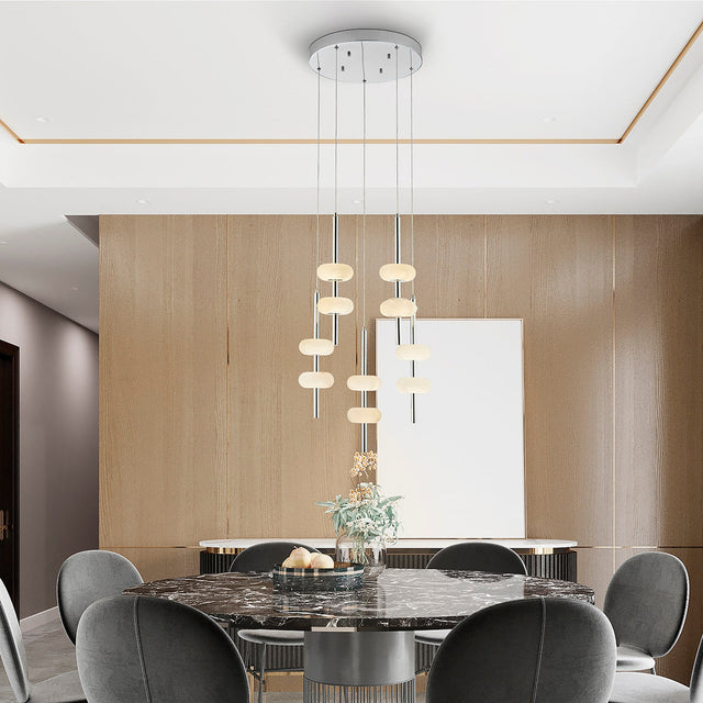 Spanish Alabaster Round Chandelier // Chrome  | Finesse - Home Elegance USA