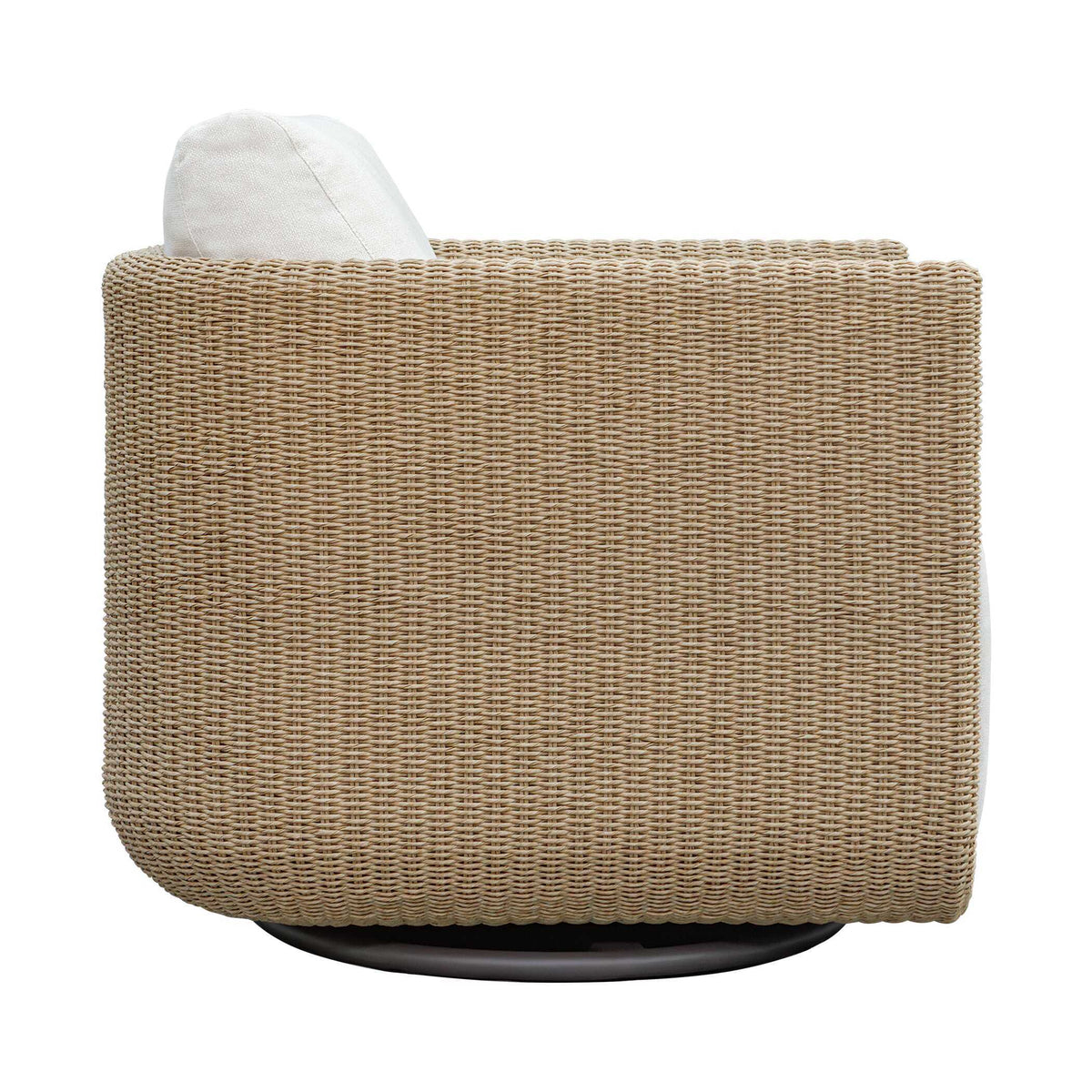 Santorini Outdoor Swivel Lounge Chair - Light Brown / White by Uttermost - View 4