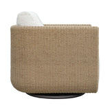 Santorini Outdoor Swivel Lounge Chair - Light Brown / White by Uttermost - View 4