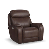Walker Power Gliding Recliner With Power Headrest & Lumbar - Dark Brown | Flexsteel