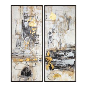 Life Scenes Abstract Art (Set of 2) - Beige / Yellow by Uttermost - View 1