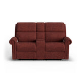 Bernard Power Fabric Reclining Loveseat With Console, Power Headrest, & Lumbar | Flexsteel