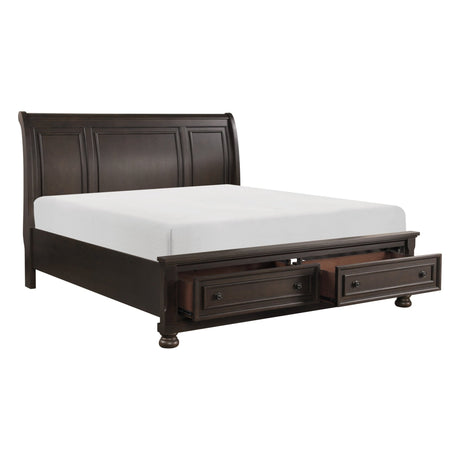 1pc Queen Size Platform Bed with Footboard Storage Drawers Traditional Design Bedroom Furniture - B011S00159 - image - 6