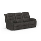 Arlo Transitional Leather Power Reclining Sofa, Power Headrests | Flexsteel
