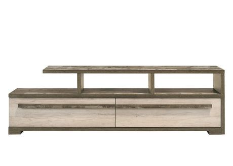 1pc TV Stand Two-tone Wood Finish Contemporary Open Shelving Spacious Drawers Concealed Storage Wooden Living Room Furniture - sold by Home Elegance USA